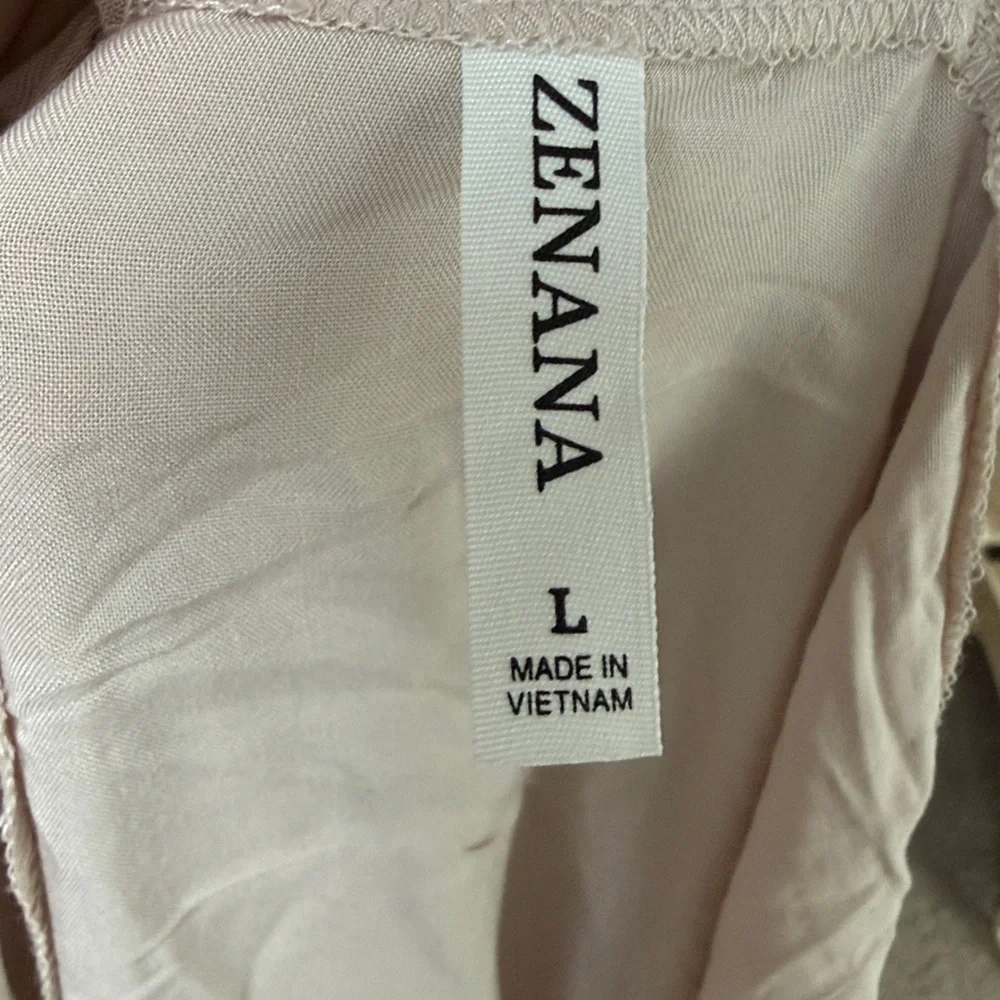 Zenana Light Mocha Tie Back Suspender Wide Leg Jumpsuit Pockets Boho - Picture 4 of 4